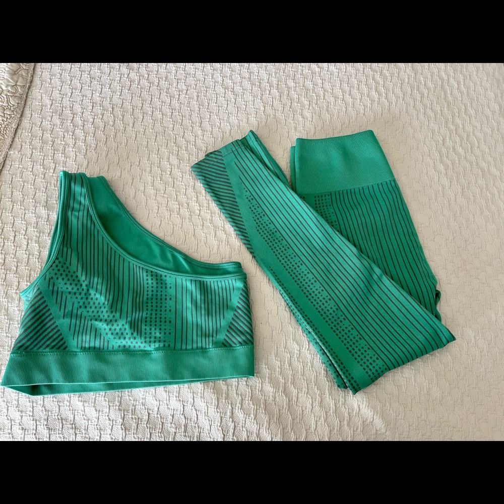 Fabletics Parallel 2 piece in the aqua hue!